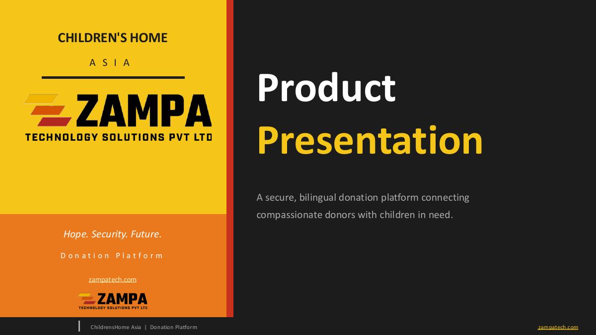 Children's Home Asia — Donation Platform — slide 1