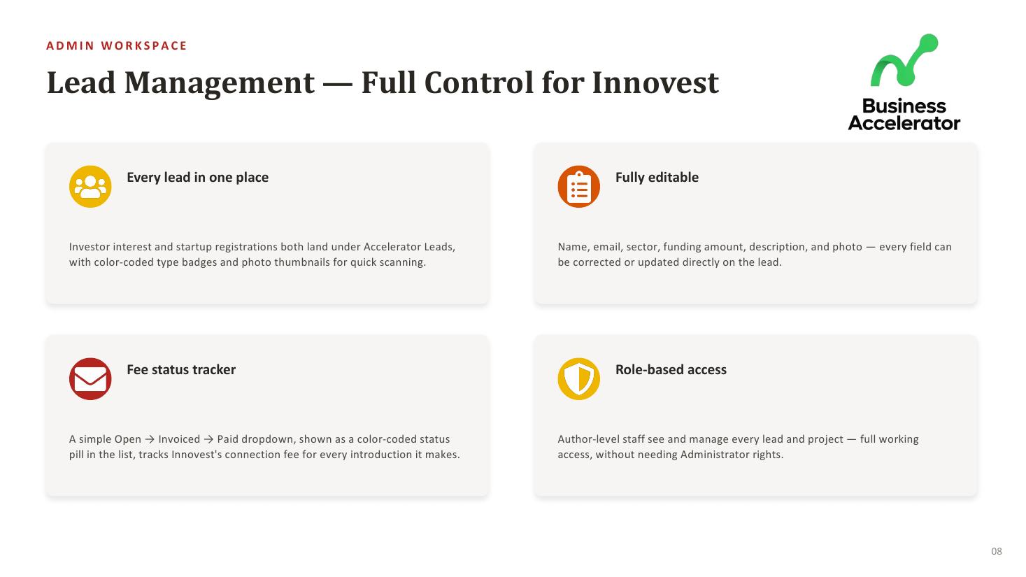 Business Accelerator Platform — slide 8