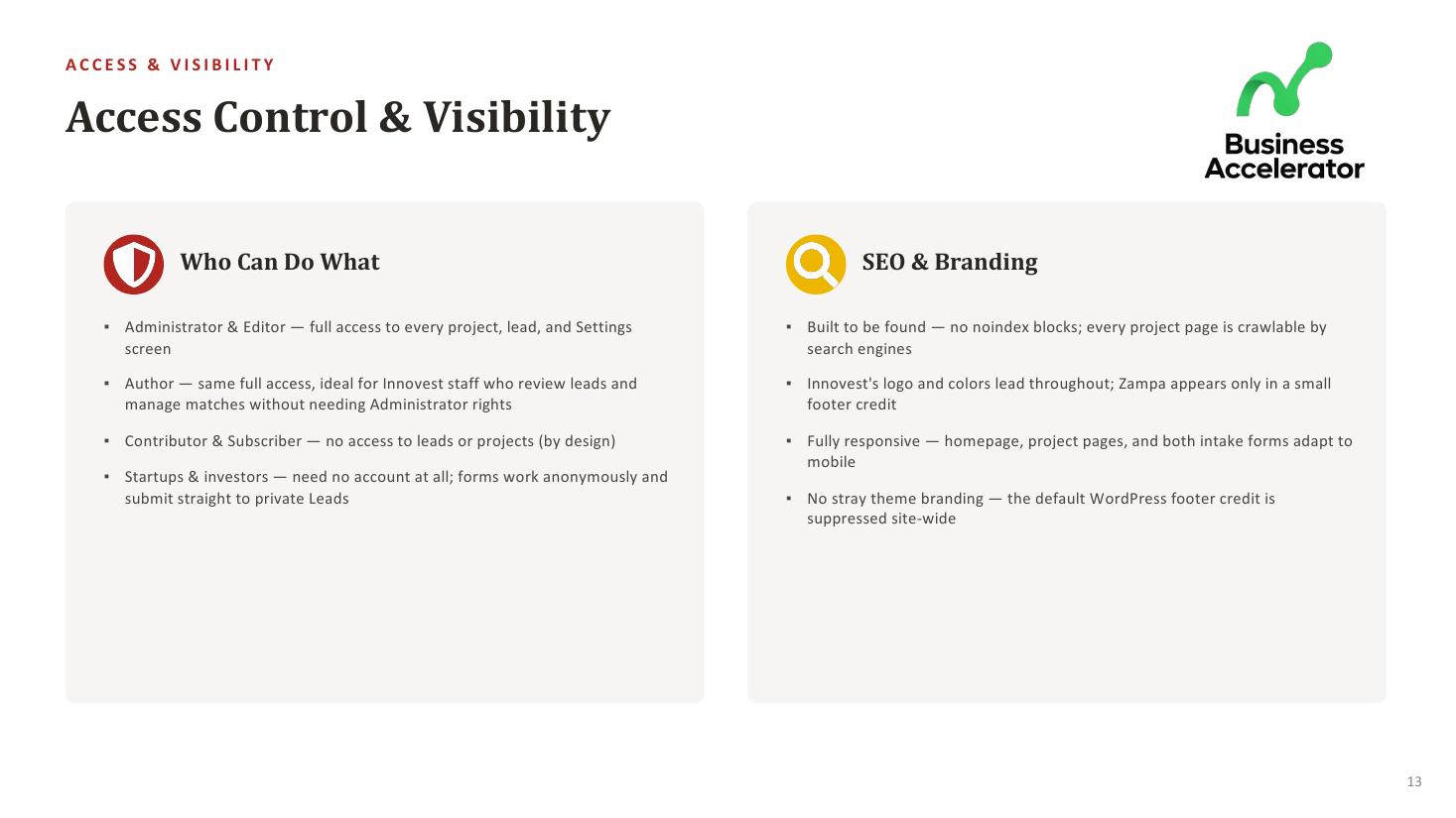 Business Accelerator Platform — slide 13