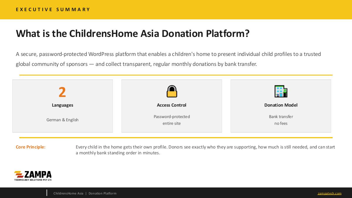 Children's Home Asia — Donation Platform — slide 2